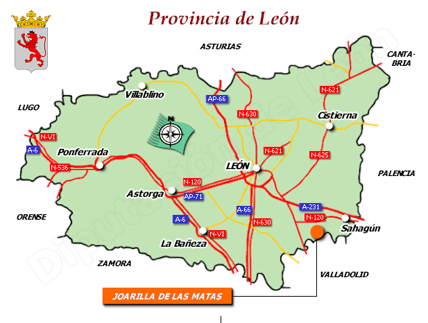 Mapa de la provincia de León
